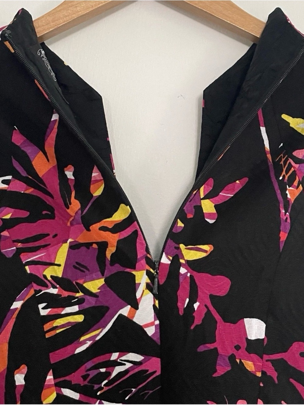 Jax Black Midi Dress with Magenta and Orange Floral Print - Picture 14 of 16